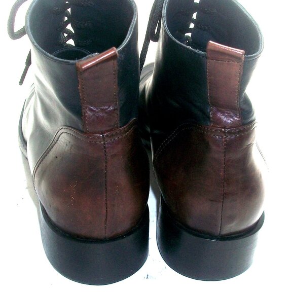 Maggie's Shoes Seattle 2-Tone Leather Lace-Up Boots Made in Italy 9 $345 EUC - Picture 6 of 10